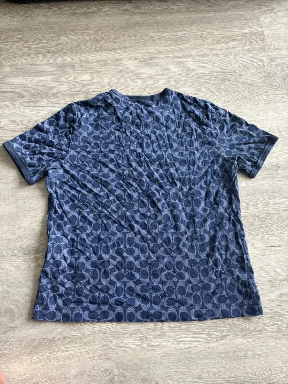 Coach women Blue Signature Jacquard Short-Sleeve Tee